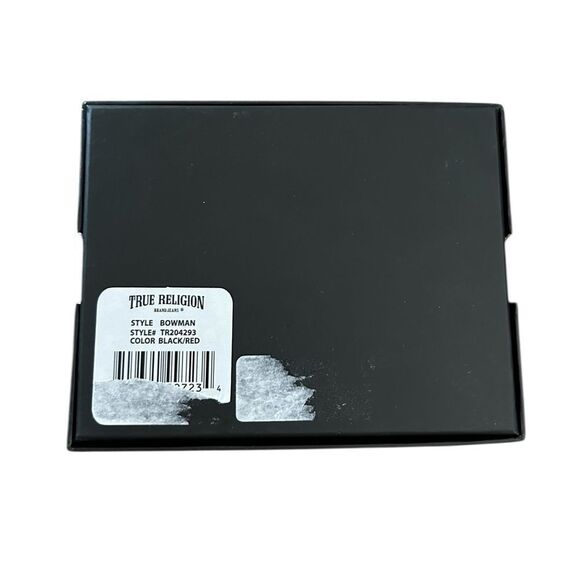 True Religion  Wallet NEW Bowman Leather Black Red RFID - Picture 7 of 7